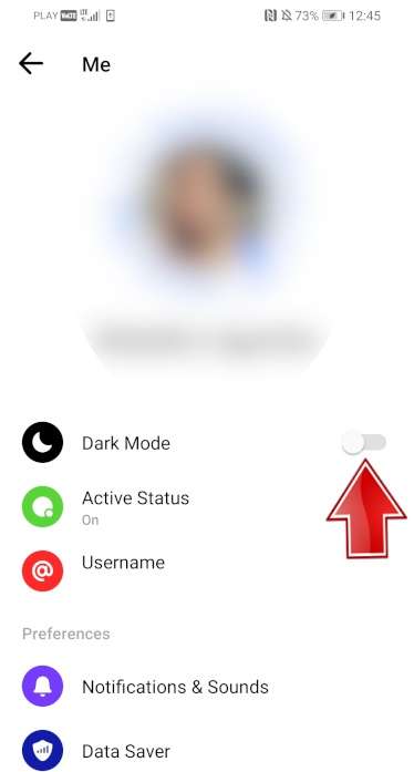SAMSUNG Galaxy S21 FE 5G Messenger Dark Mode