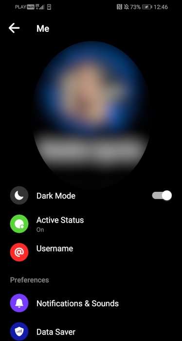 SAMSUNG Galaxy S21 FE 5G Messenger Dark Mode