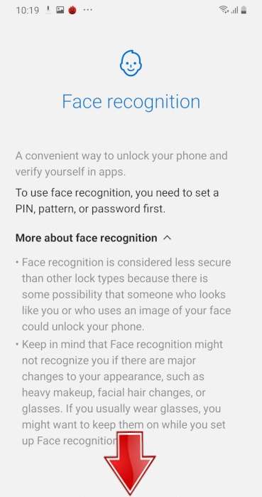 Face recognition set up SAMSUNG Galaxy S21 FE 5G