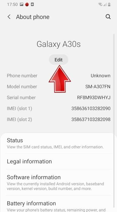 Edit name SAMSUNG Galaxy S21 FE 5G