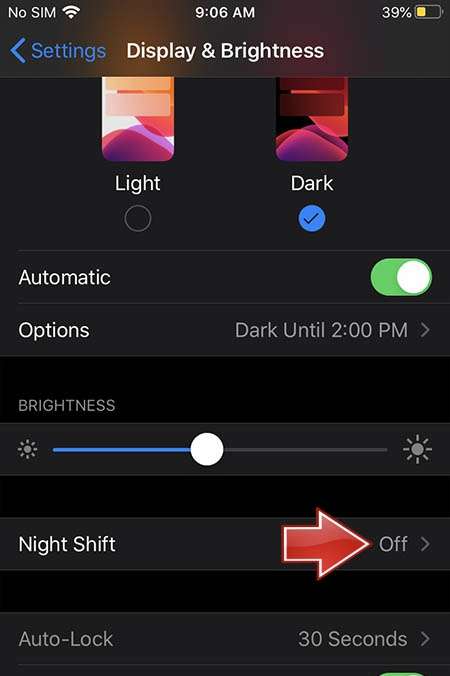 APPLE iPhone 6 Plus Night shift
