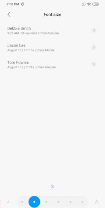 XIAOMI Redmi Note Decrease text
