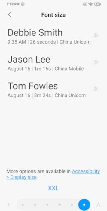 XIAOMI Redmi Note Increase text