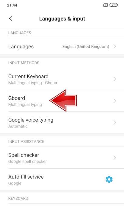 Gboard XIAOMI Redmi 4 (China)