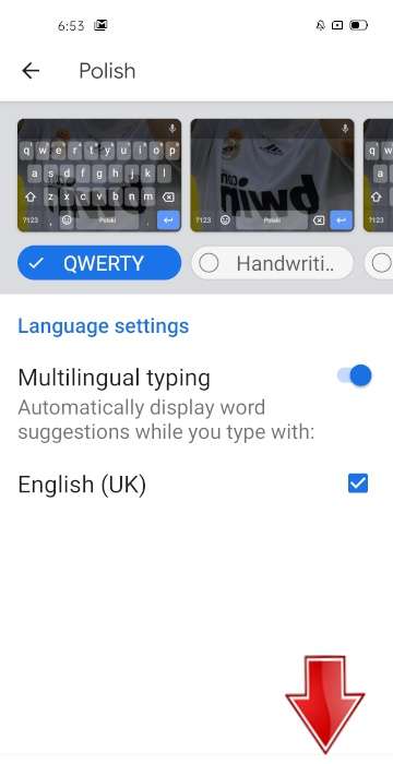 Keyboard language done OPPO A5 (2020)