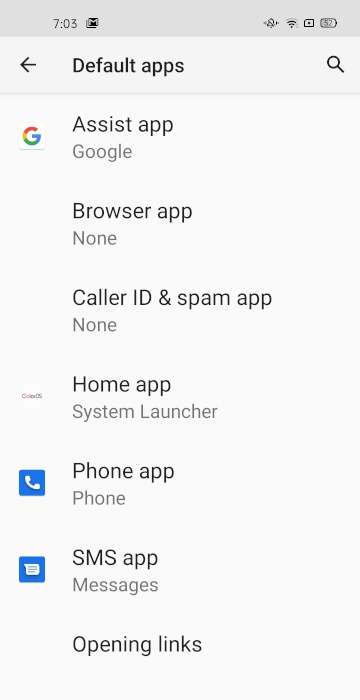 Defult apps 3 OPPO A15