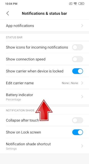 Battery percentage XIAOMI Pocophone F1