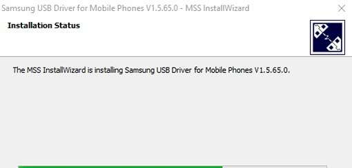 Samsung drivers install procedure in process