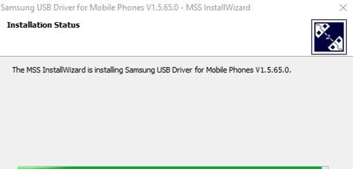 Samsung drivers install procedure almost ready