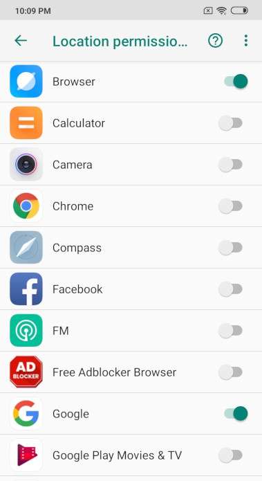 Location permission XIAOMI Redmi 5 Plus (Redmi Note 5)