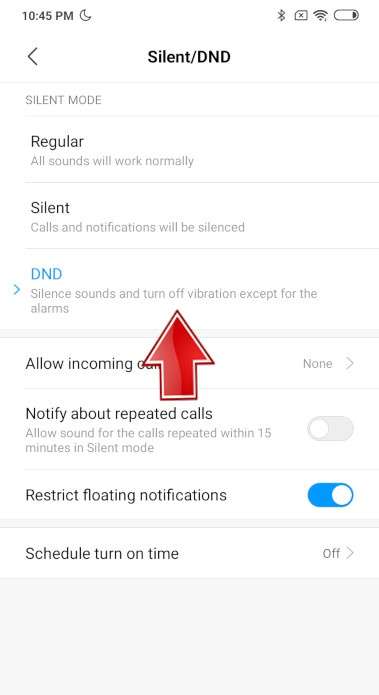 Do not disturbe mode XIAOMI Mi 9T Pro