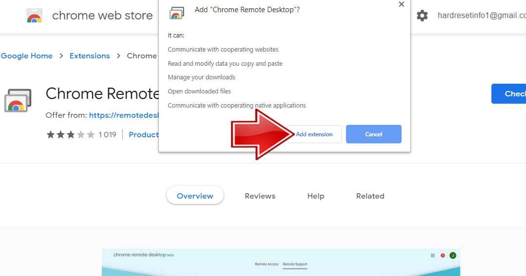 OPPO A5 (2020) Add extension Chrome Remote Desktop