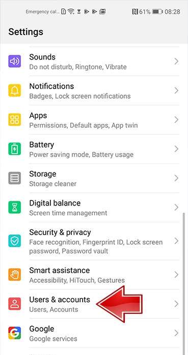 HUAWEI P40 lite Users & Account