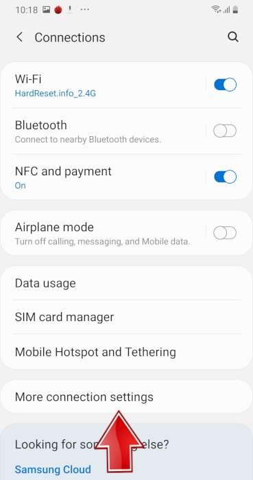 More connection settings SAMSUNG Galaxy S21 FE 5G