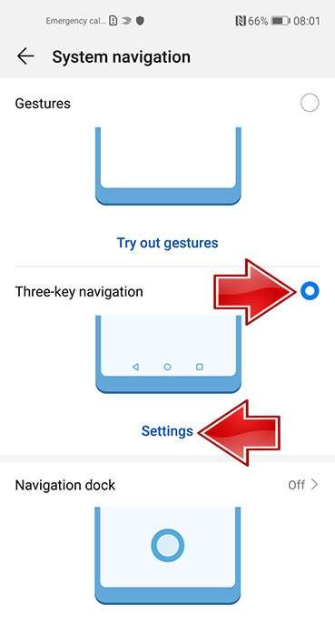 HUAWEI Y5 lite (2022) navigation bar