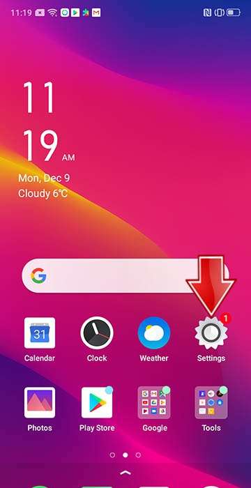 OPPO A3s Home Screen