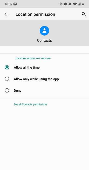 OnePlus 8 Pro Location permission